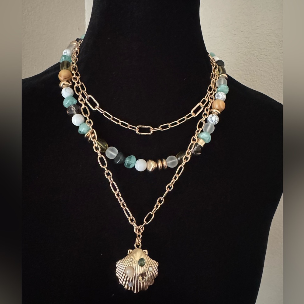 Elegant Gold and Green Beaded Necklace